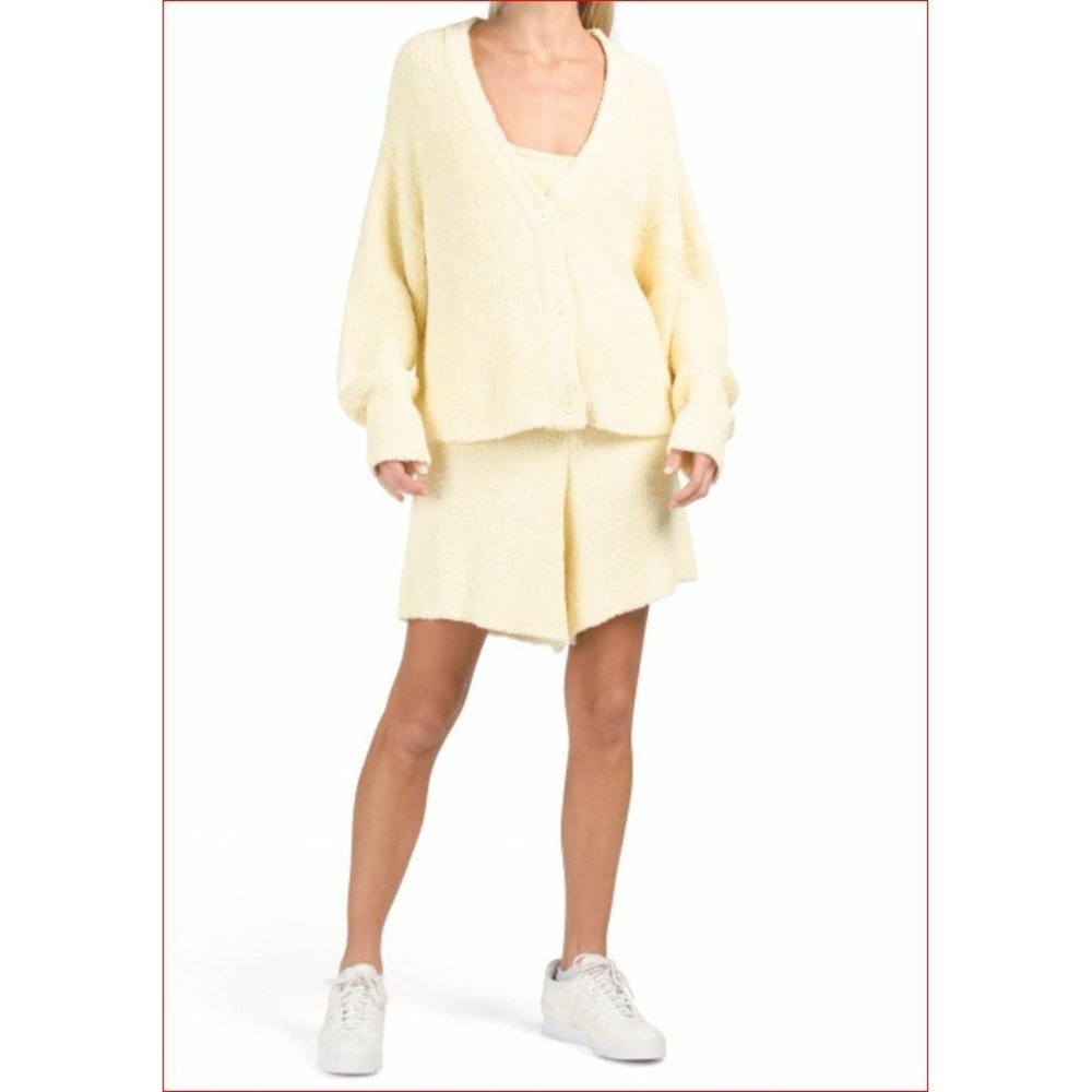 Weworewhat women knit shorts DBB006-1 yellow sz XS $69 - Picture 3 of 12